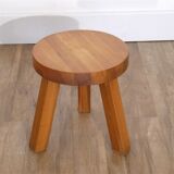 Vintage tripod wooden stool 1970