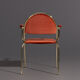 Hollywood Regency chair in Volterra 42, with armrests