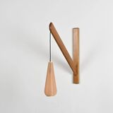 Solid pine gallows lamp, France, circa 1960