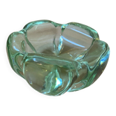 Cendrier daum france – cristal vert d’eau / aigue-marine