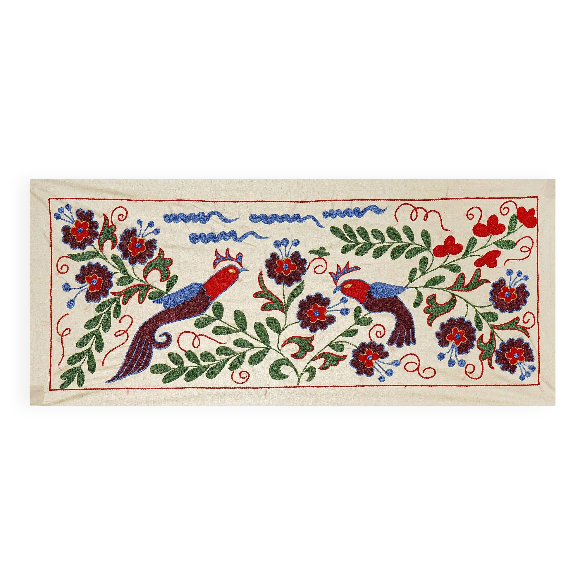 Vintage hand-embroidered tablecloth 44x98 cm