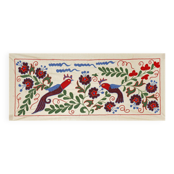 Nappe brodée à la main vintage 44x98 cm