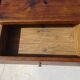 Bolster or end table with drawer, patina