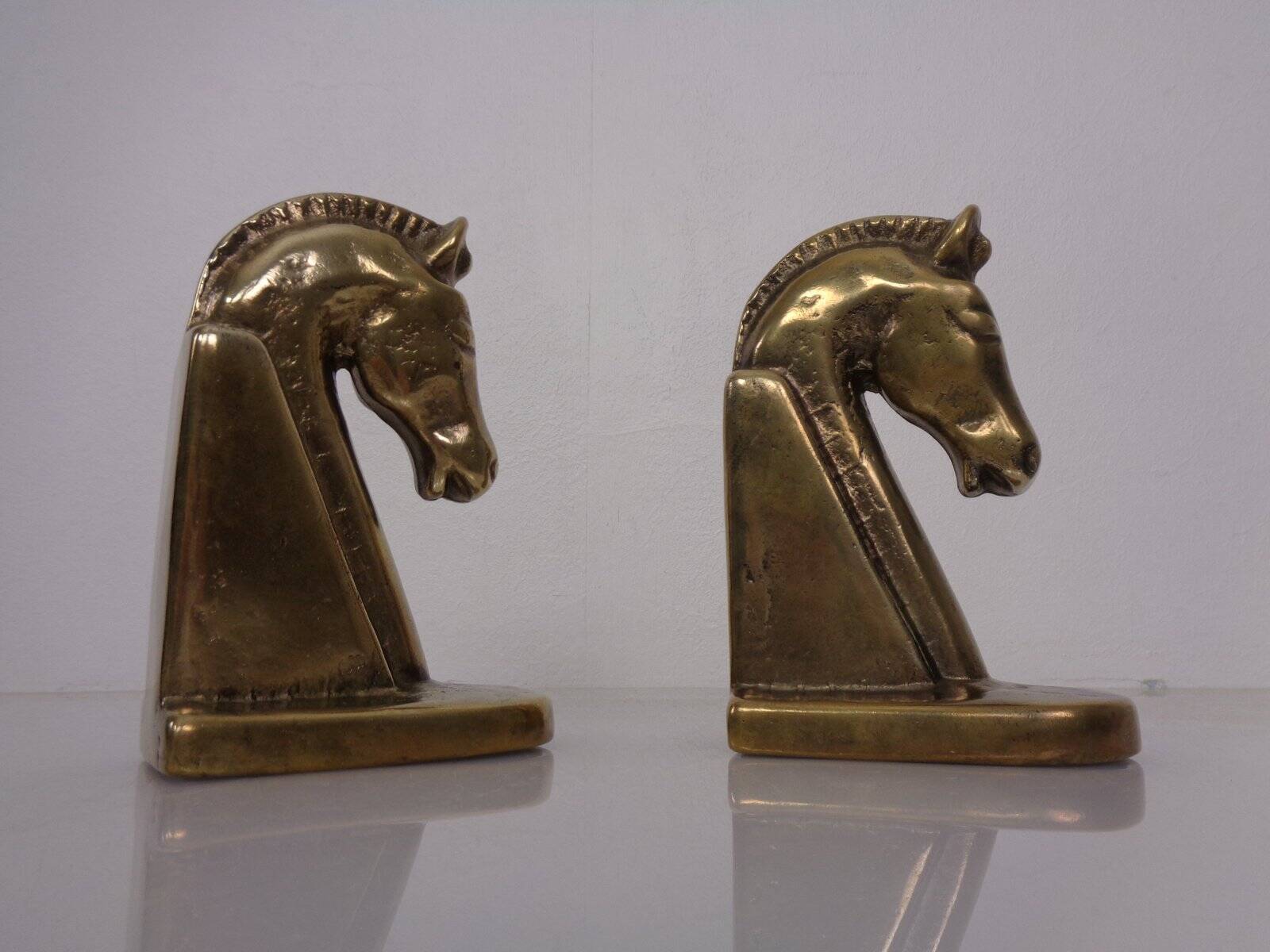 Brass Horse Bookends, 1960s, Set of 2