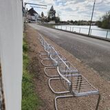 Set of 6 designer chairs in chromed metal from the 1970s