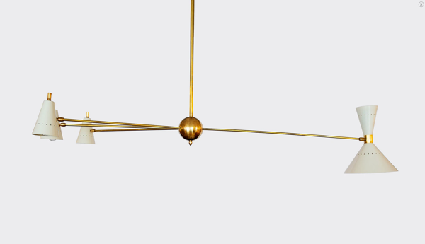 Lustre asymétrique sputnik blanc