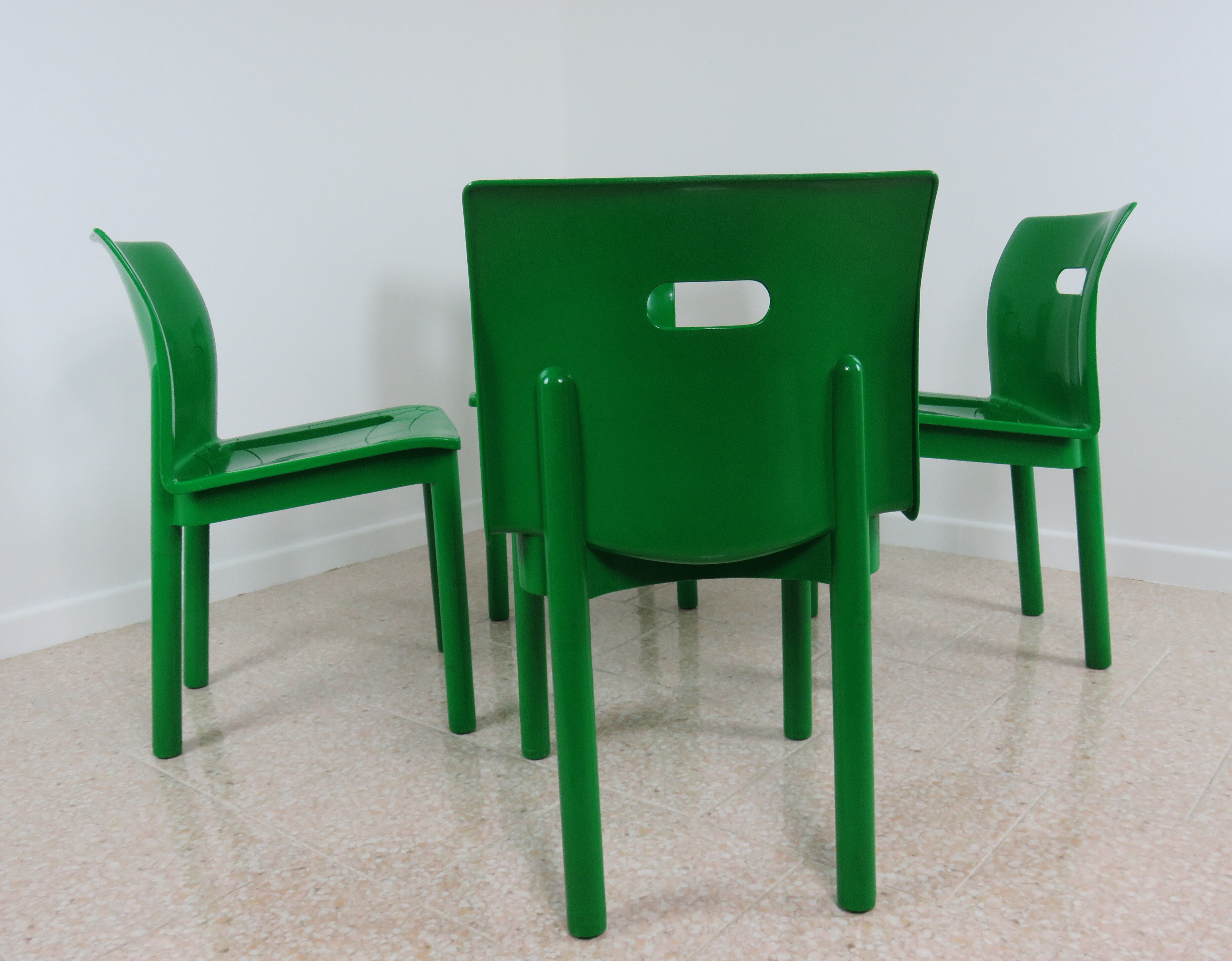 Stackable Chairs K 4870 Design Anna Castelli Ferrieri for Kartell Edition 1985 - - (Set of 4 Pcs)