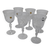 Verres à vin cristal polonais 90s
