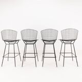 Set of 4 barstools by Harry Bertoia for Knoll, 1980
