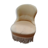 Chauffeuse d'époque Napoléon III tissu jaune