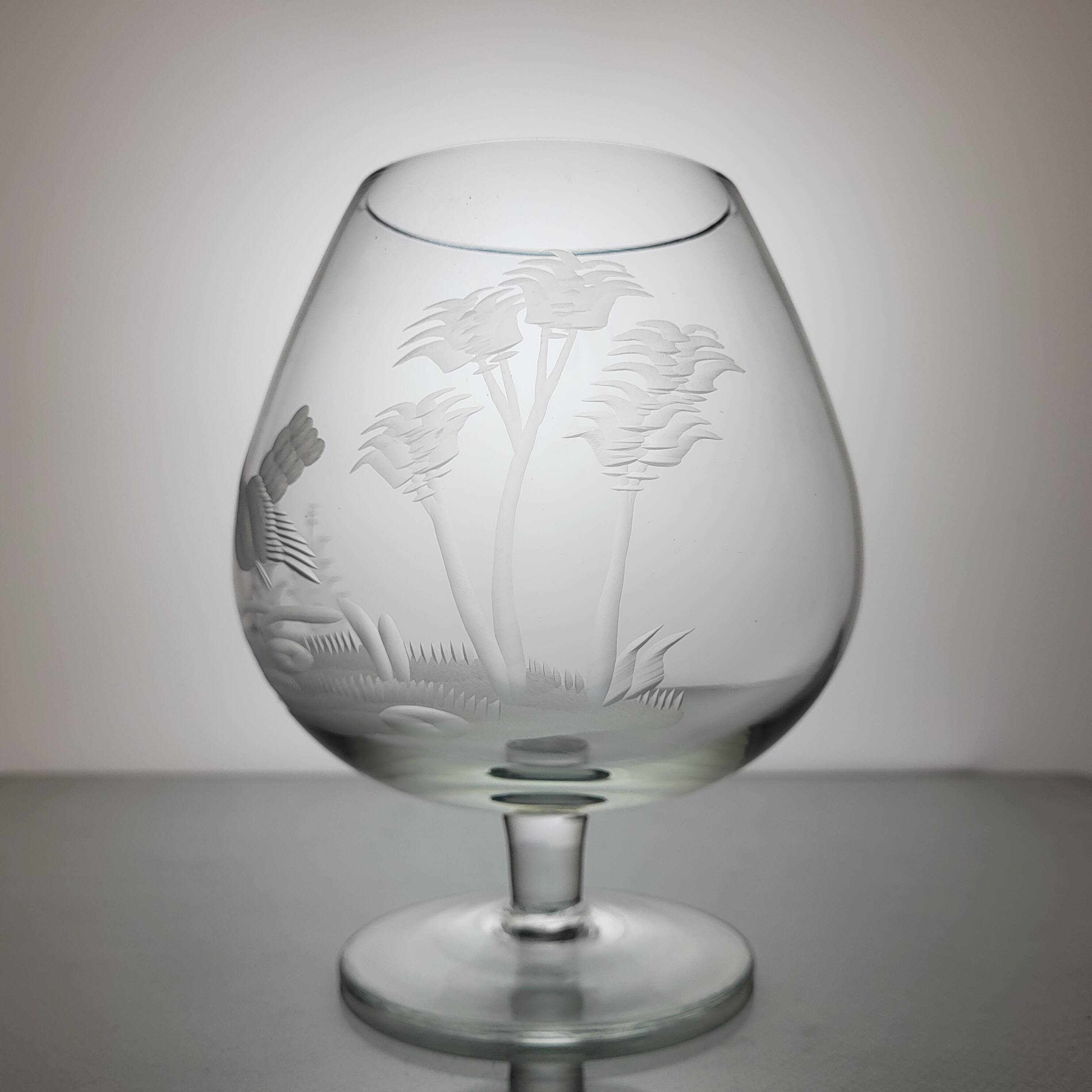 6 crystal cognac glasses