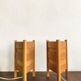 Paire de lampes de table en bois de pin – Luleå Stjärslöjd