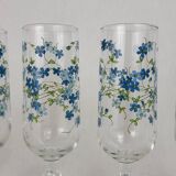 5 Arcopal Myosotis Veronica champagne flutes