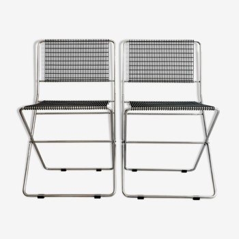 Pair of two-position folding chairs from Marco and Rebolini robots, Italy 1970s