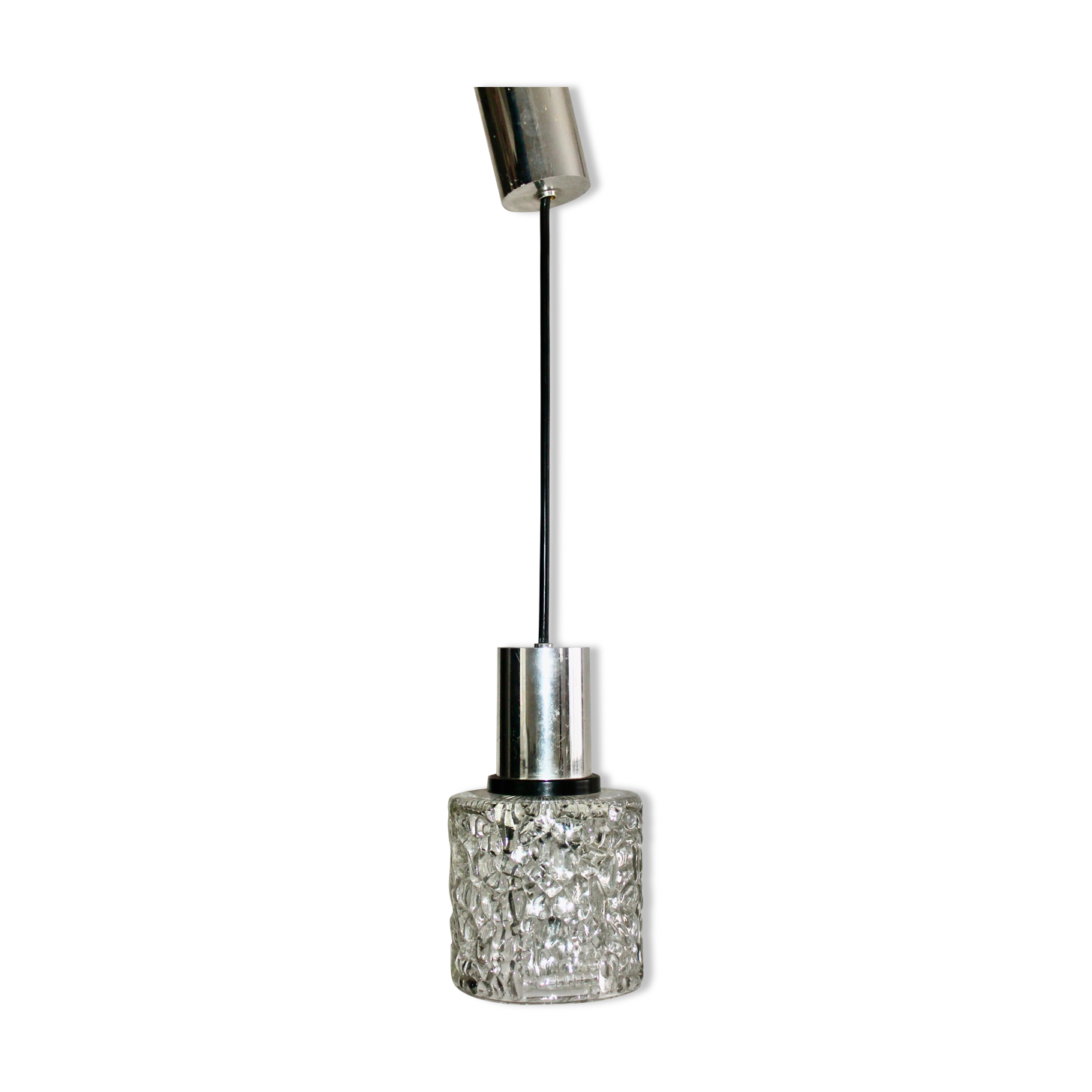 Space age glass hanging chandelier
