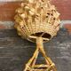 Vintage 50s Tiki Rattan Lamp + Woven Natural Fibre Ball