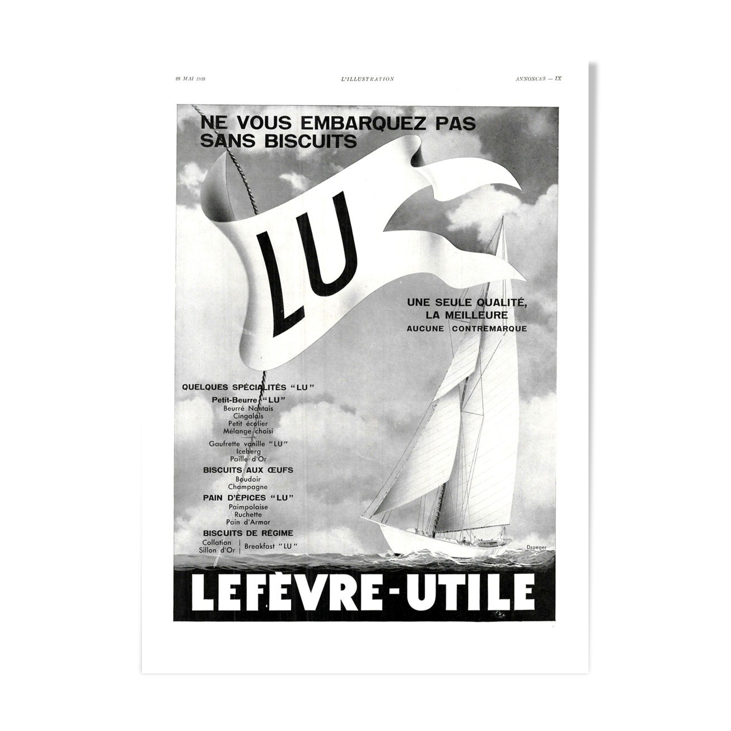 Vintage poster 30s Biscuits LU