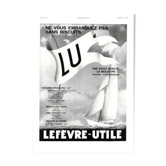 Affiche vintage années 30 Biscuits LU