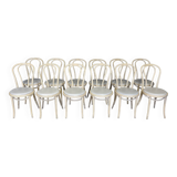Set of 12 bistro chairs in light curved wood & skai GO IN Germany