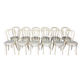 Set of 12 bistro chairs in light curved wood & skai GO IN Germany