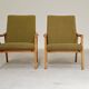 Pair of light green armchairs by Jiri Jiroutek for Interier Praha, 1960