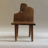 Rare Primitive  19th Century English Walnut Chair Wabi Sabi Style