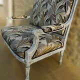 Louis XVI style bench sofa with upholstery and beech wood - Completely revamped