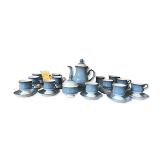 Service a the gres anglais denby england 12 bleu pale et blanc modele castille