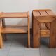 Set of 4 vintage 1970s pine side tables or bedside tables.