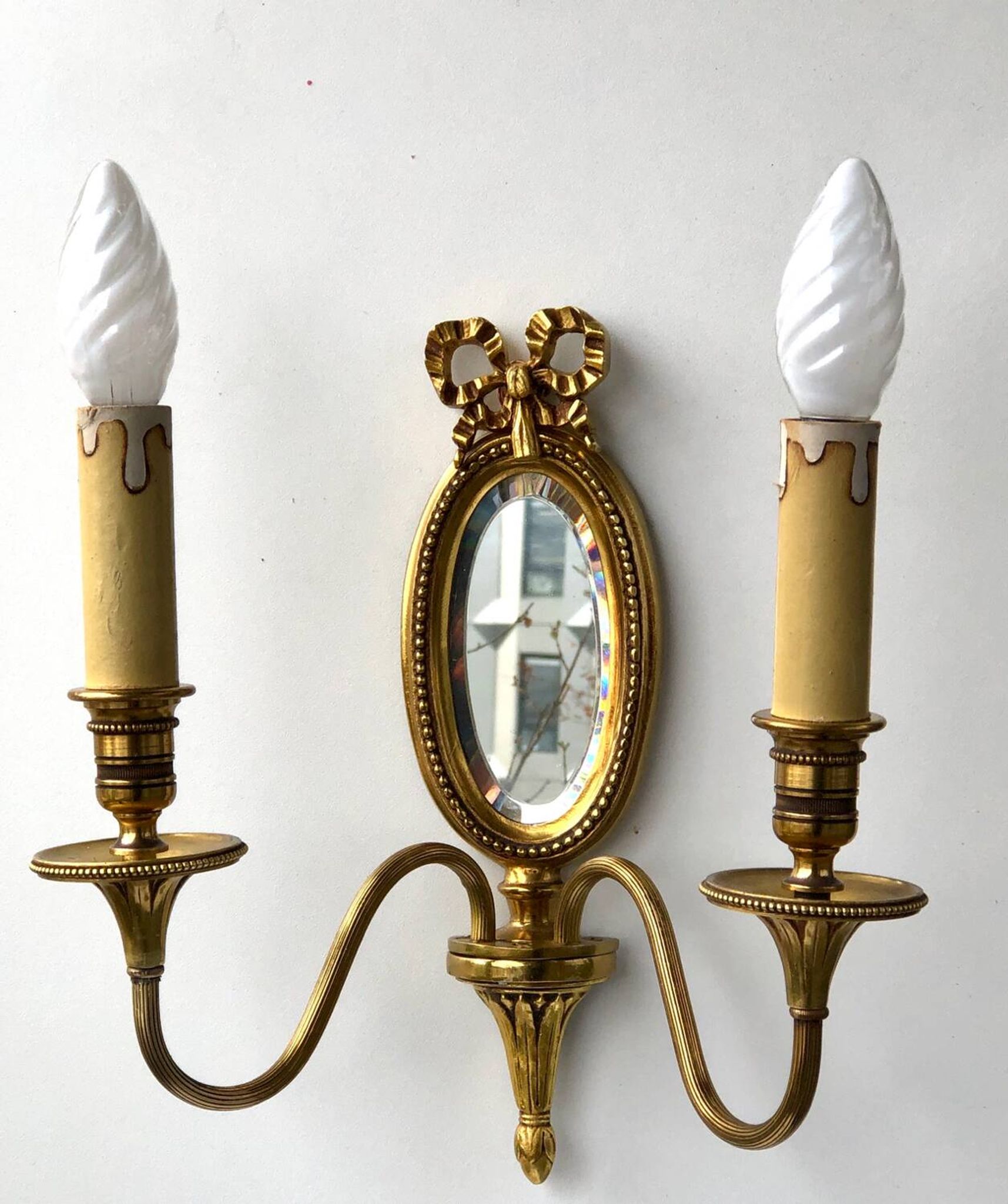 Louis XVI Wall Lamp Lucien Gau Mirror