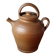 Vintage handmade brown glazed stoneware gargoulette.