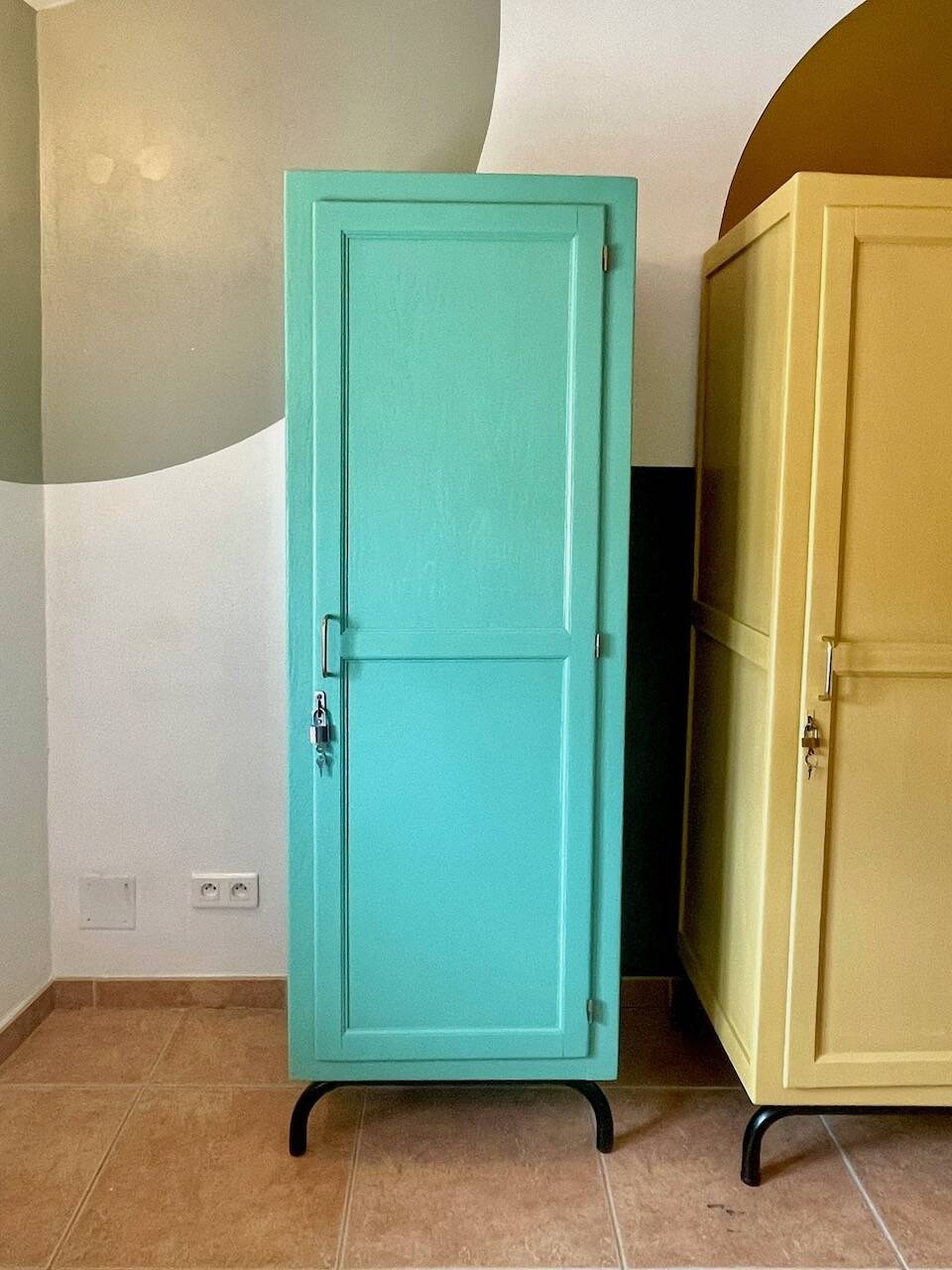 Turquoise boarding school wardrobe