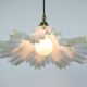 Murano Style White Ruffled Italian Hanging Glass Lamp From The 1970s