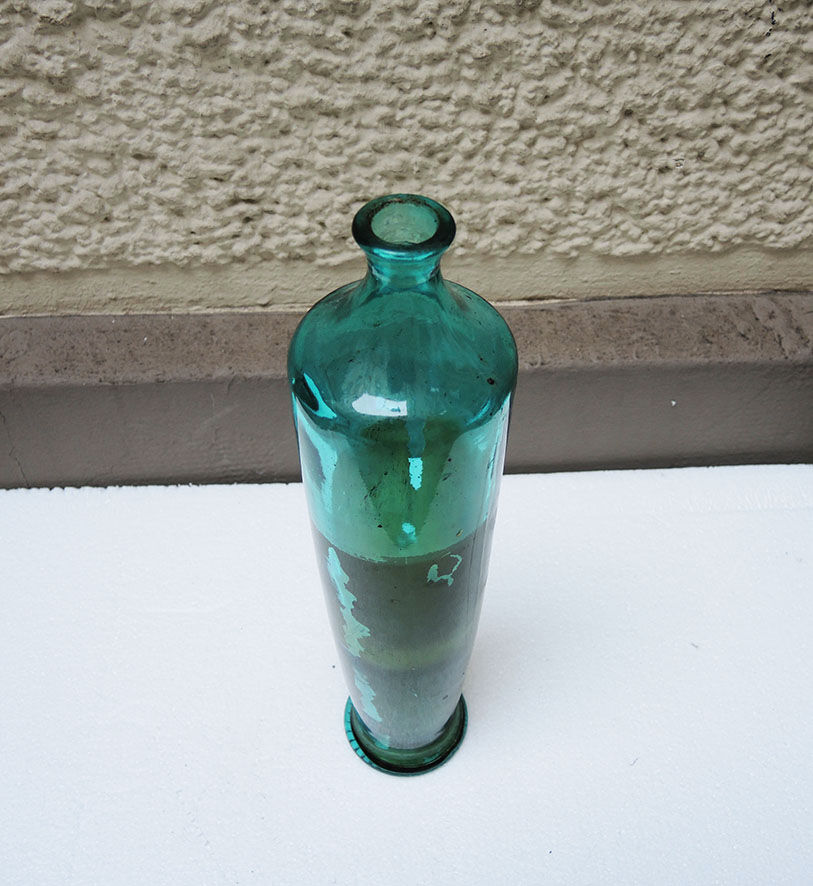 Old blue glass bottle