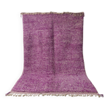 Large Beni Ouarain Rug Purple Fuchsia, Unique Texture, Handmade 3x2M