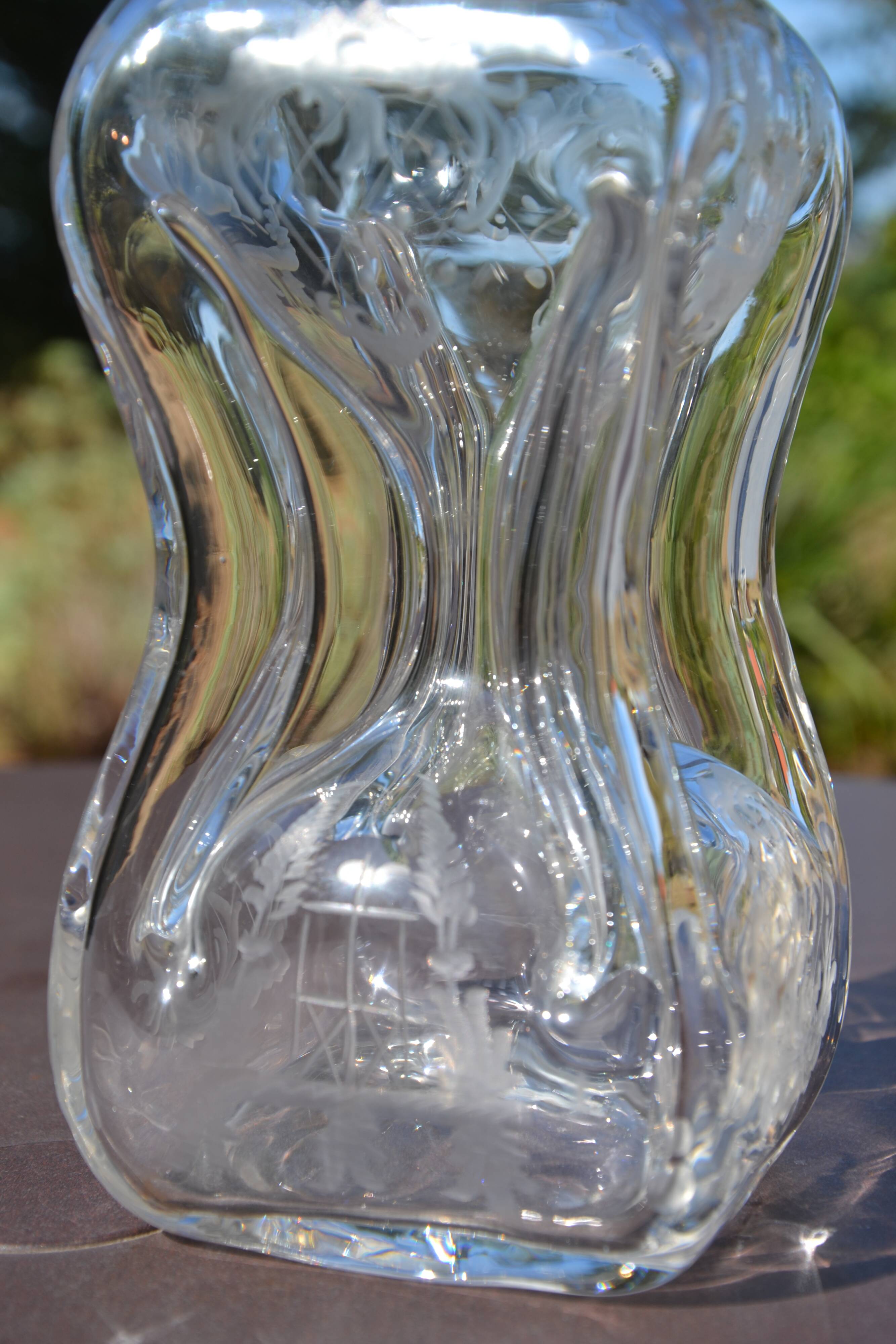 Carafe en cristal gravé Jacob Eiler Bang Danemark