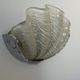 Vintage chrome and sandblasted glass shell wall lamp, France 1960