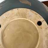Vintage green & gold glazed ceramic vase