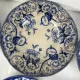Set of 6 deep plates in ironstone "Flora" – Creil et Montereau, 19th century, blue