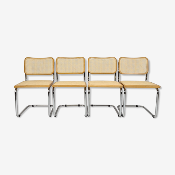 4 chaises de salle à manger de Marcel Breuer, Italie, années 1970