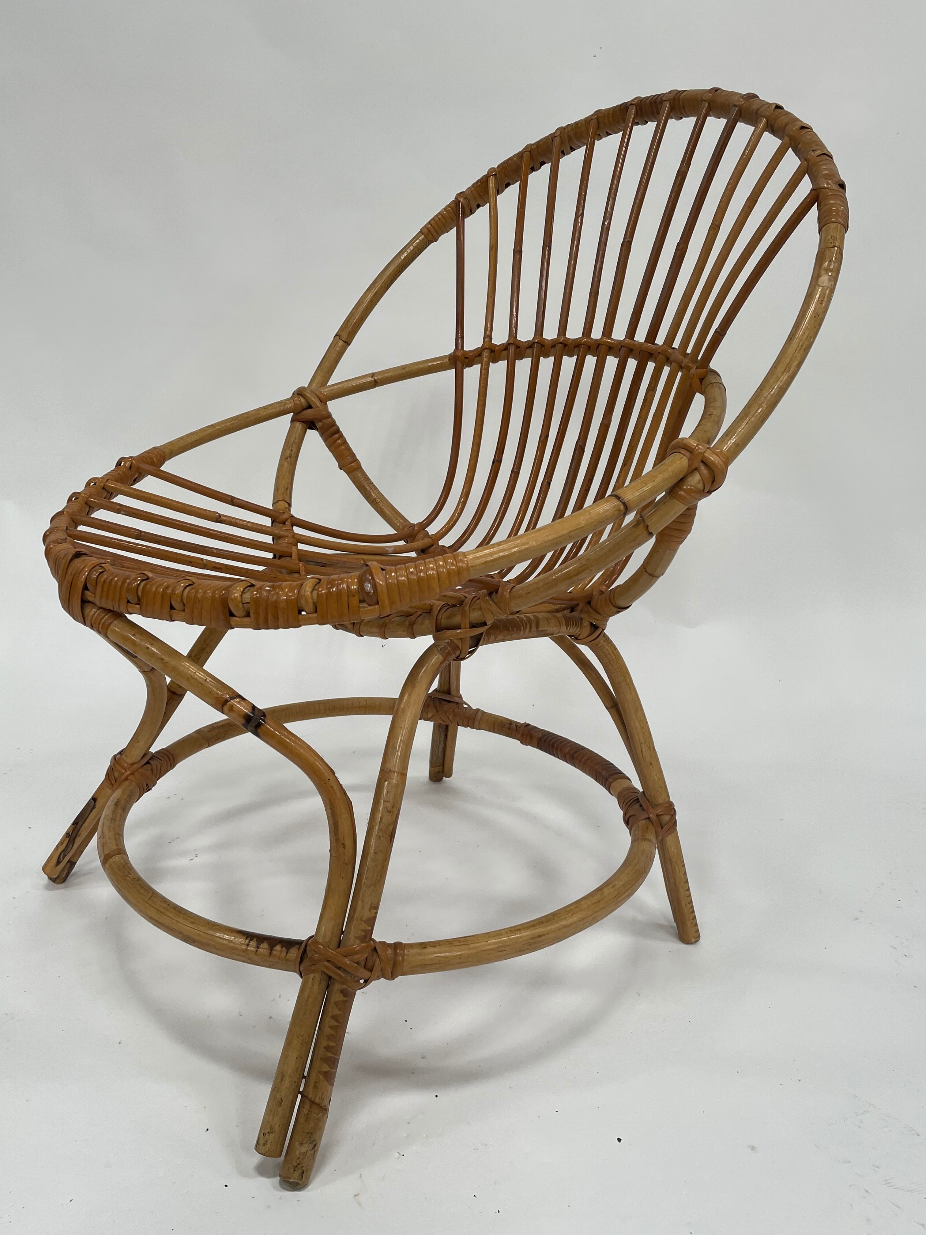 Vintage rattan chair by Dirk van Sliedregt Rohe Noordwolde 1960 in the Netherlands