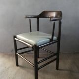 Desk armchair in wood and skai