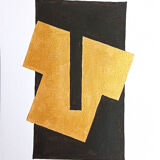 Abstract gold painting supremacist style