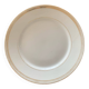 Lot of six flat plates, crockery, old white, gilded