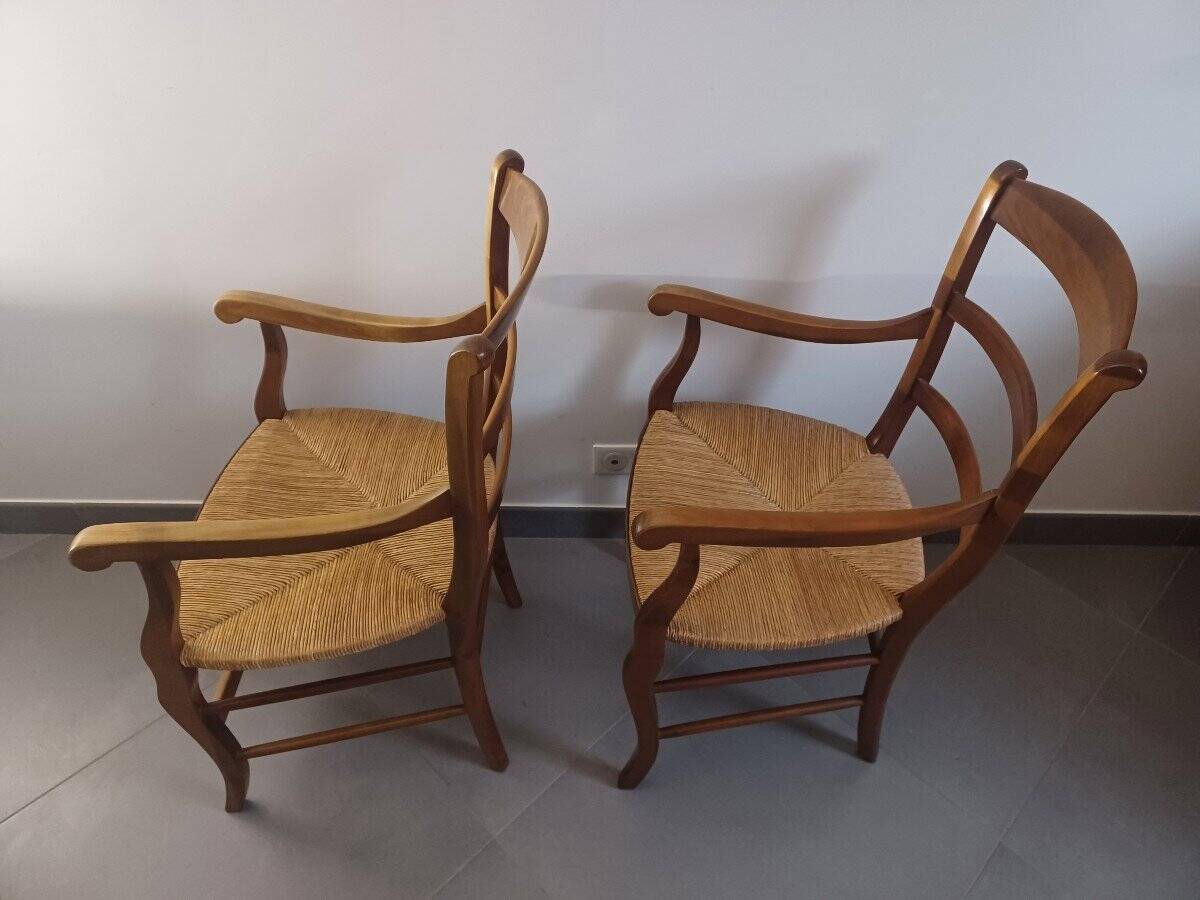 Pair of Armchairs in Cherry Wood