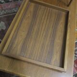 Teak coffee tables and tray by Johannes Andersen for Trioh, Denmark 1960s