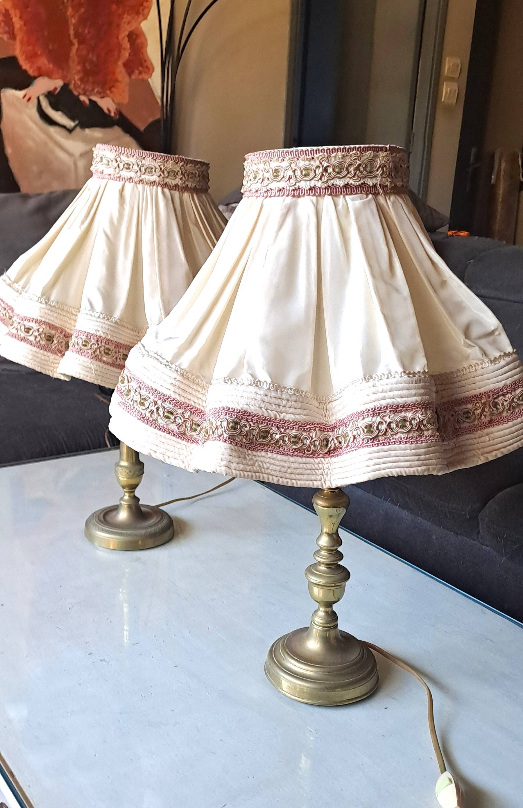 Lampes France 50'S Shabby décoration Pied de lampe en bronze