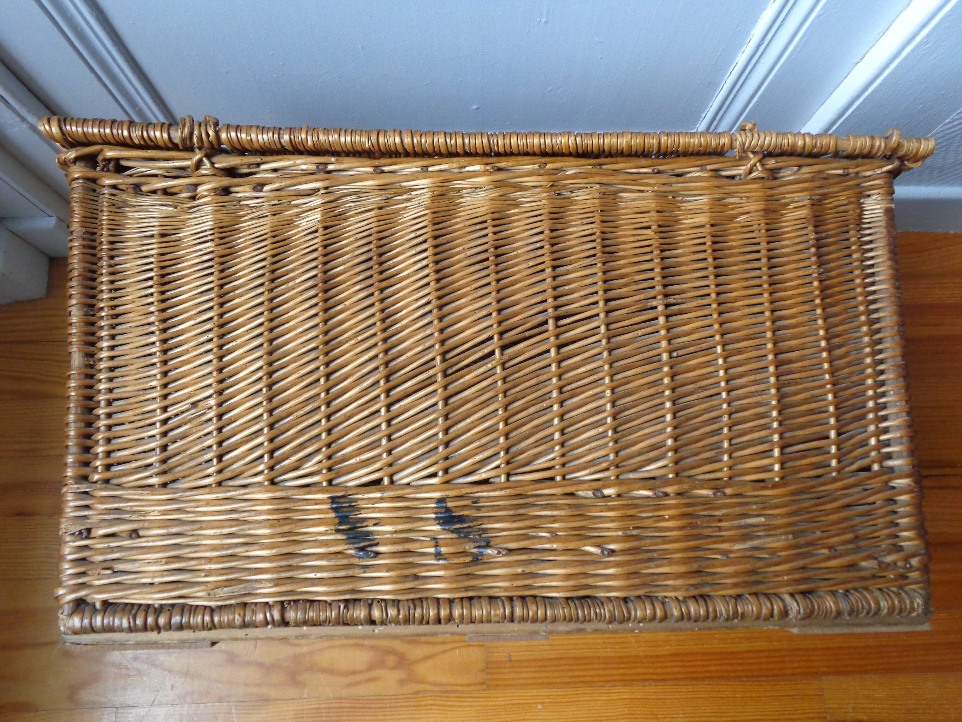 Ancient rattan wicker trunk