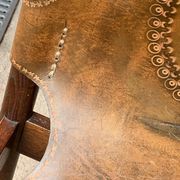 Chaise en cuir Craftsman, années 1970