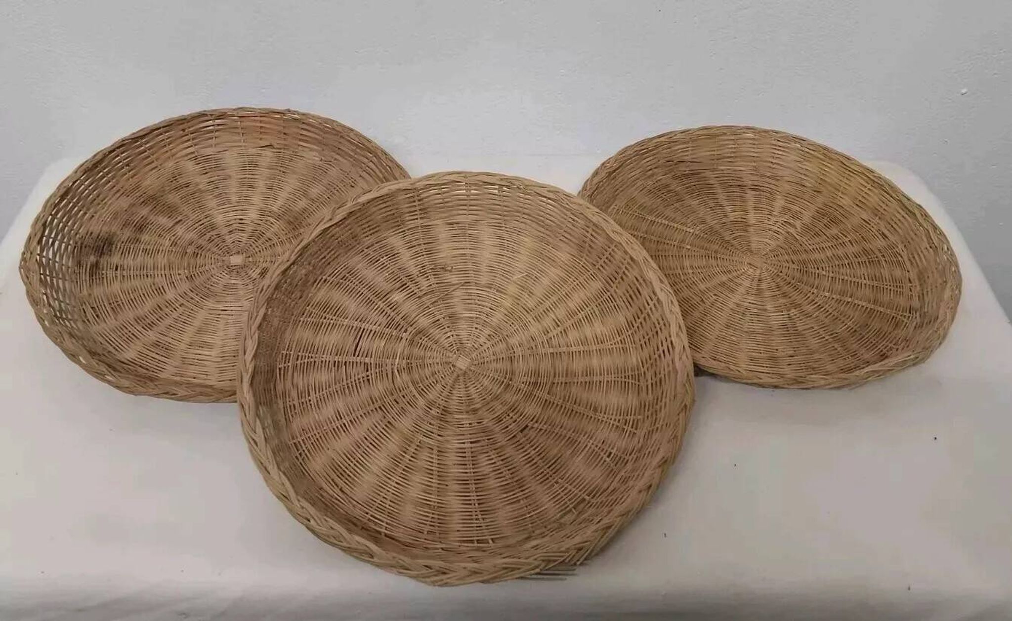Set of 3 Vintage Rattan Baskets